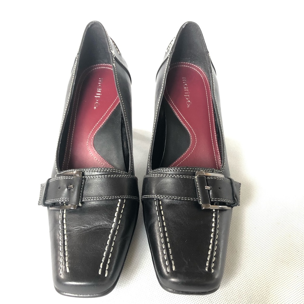Maripe ADDISON 3” Black Leather Shoes Size 9M